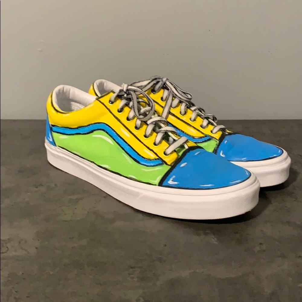 vans custom painted old skool cartoon